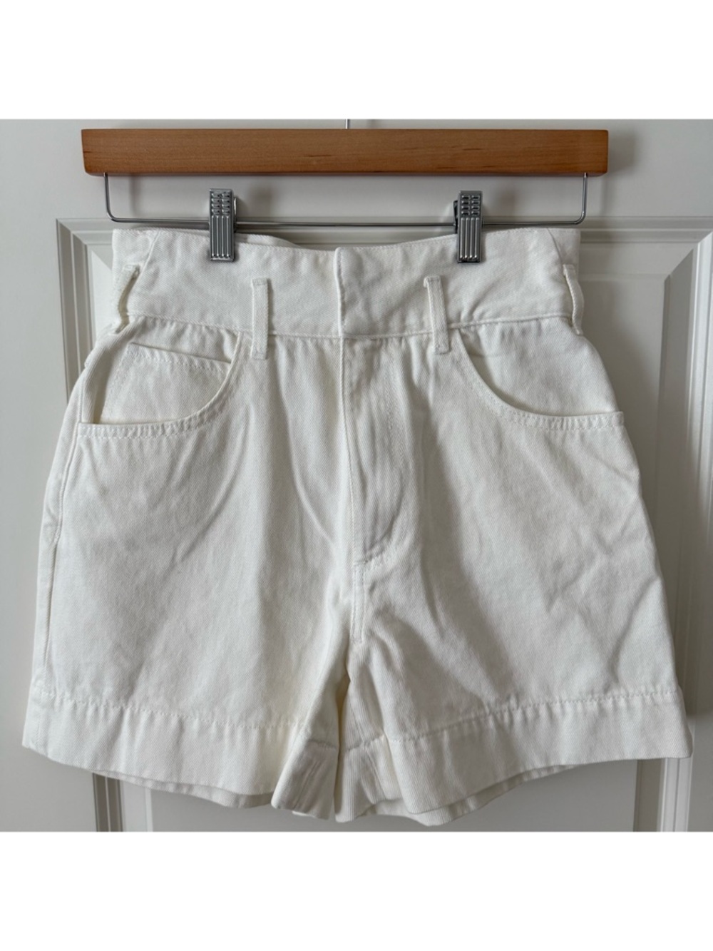 Sandro Ferdinand White Denim Shorts
